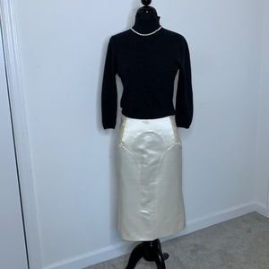 Kulson Italy Creamy White Silk-Blend Skirt 🇮🇹
